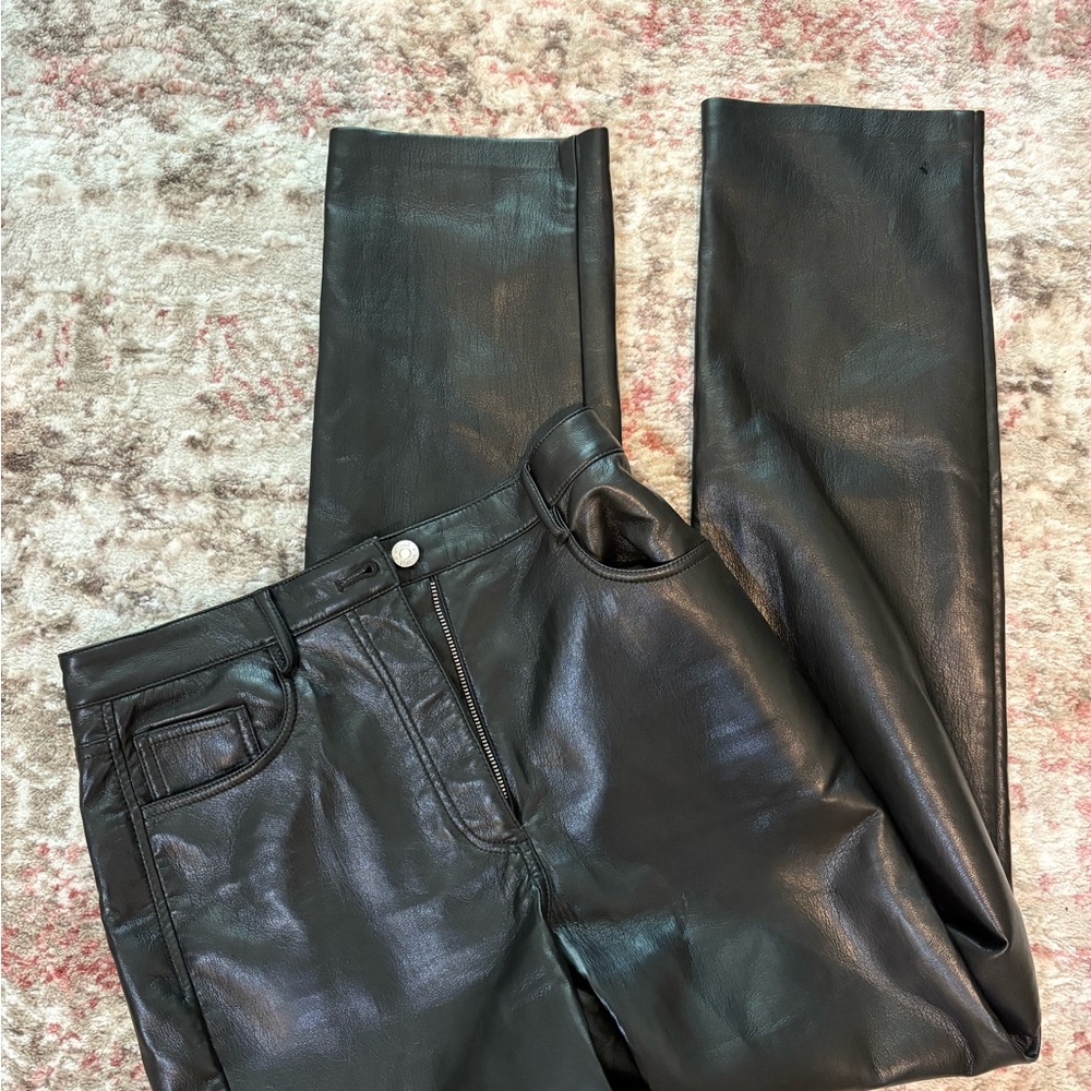 Aritzia Black Melina Vegan Leather Pant